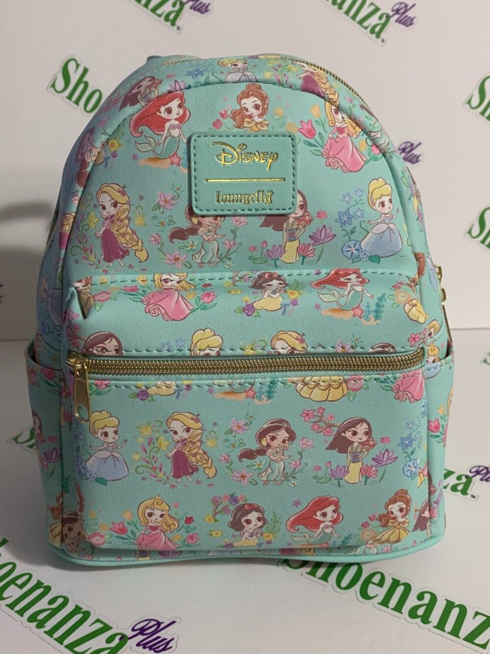 Loungefly Mini Backpack Disney Princess Chibi Mint Cinderella Belle Ariel Bag